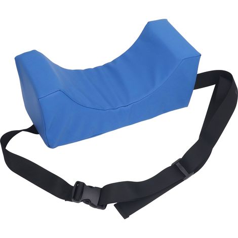 Oreiller de positionnement de tête en cuir PU bleu respirant et confortable, oreiller de soutien cervical pour fauteuil roulant, oreiller stabilisateur de nuque (1/5)