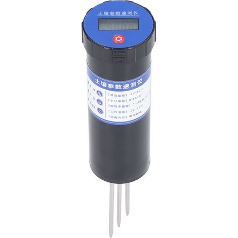 Sensor de suelo 3 en 1: temperatura, humedad, conductividad con pantalla LCD – acero inoxidable, 3 pilas AA (1/5)