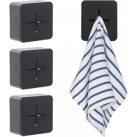 4 Accroches Torchon Cuisine Adhésives ABS, Ventouse Autoadhésives Porte Serviette Salle de Bain (1/5)