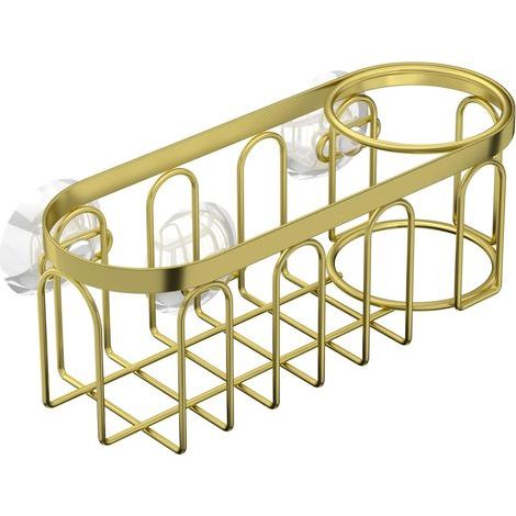 2-in-1-Geschirrspülschwamm-Abtropfgestell mit Saugnapf zur Wandmontage, Gold (1/5)