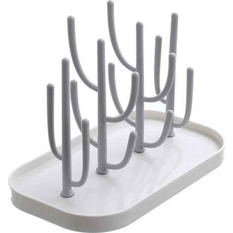 Abtropfgestell für Babyflaschen mit Tablett, hohe Kapazität, für Flaschen, Sauger, Tassen, Pumpenteile und Zubehör (Nordisches Grün) (1/5)