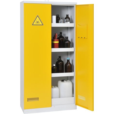 PROVOST - Armoire de sûreté Provost pour produits toxiques et dangereux - Acier, gris et jaune, 25 L
