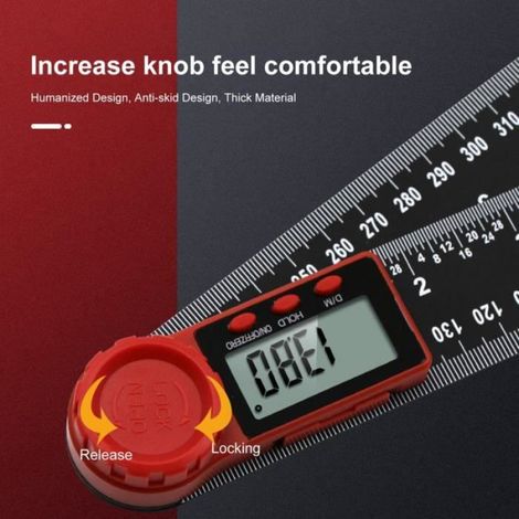 Rapporteur numérique - - 0-200mm - Mesure d'angle et de niveau - Écran LCD - Précision ± 0,3° (1/4)