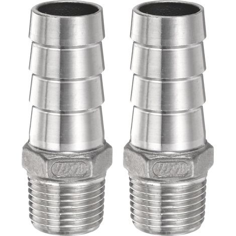 CCYKXA2Pcs Inox Acier Tuyau Cannelé Raccord 0,8" (20mm) Cannelé x g 1/2" Mâle Tuyau Raccord Air Tuyau Cannelé Raccords Coupleur (1/5)