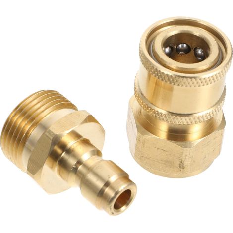 Adaptateur de Nettoyeur Haute Pression Ensemble de Raccords à Déconnexion Rapide Laiton pour Tuyau de Nettoyeur Compatible avec Divers Modèles pour Applications de Nettoyage (1/5)