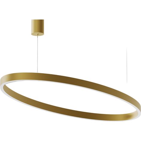 Lampe À Suspension Criseide S/1G Oval - 100W Led 3000K Dimmable En Or Brossé, Structure En Aluminium Et Diffuseur En Silicone - Gealuce (1/3)