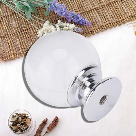 Poignée de tiroir/placard en verre cristal en forme de boule de 30 mm (1 pièce) (1/5)