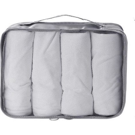 TRADE SHOP - Organizer Viaggio Organizza Valigia Bagagli Borsa Per Vestiti 30x20x12cm Grigia 87718 -