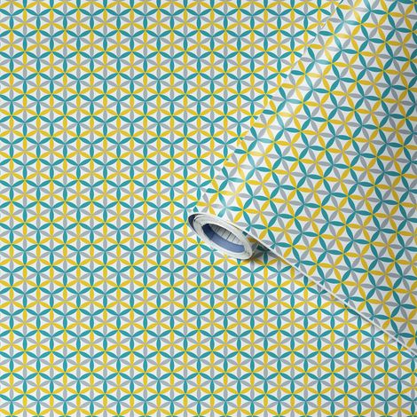 Venilia 54920-Pellicola Adesiva Charleston, Effetto Geometrico, per mobili, in PVC, Senza ftalati, 45 cm x 2 m, 160 μm (Spessore 0,16 mm), Motivo (1/5)