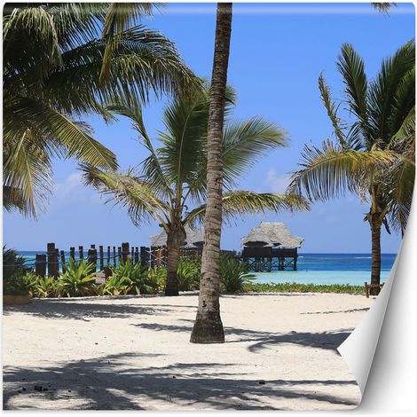 Papier peint mural, Plage tropicale, palmiers, nature - 100x100 (1/5)