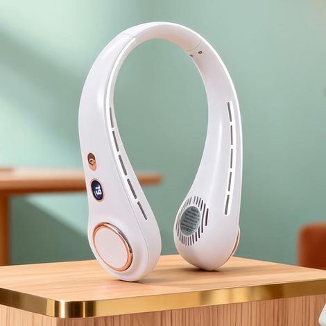 Nuovo ventilatore da collo pieghevole e a mani libere con luce LED – Ventilatore sportivo turbo senza pale (ricaricabile tramite USB) (1/5)