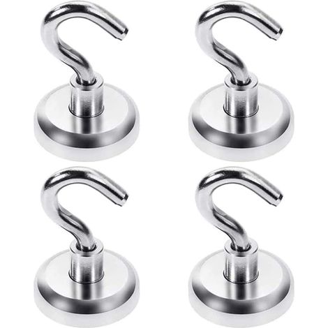 32 mm große Neodym-Magnethaken mit einer Tragkraft von 36 kg (80 lbs), superstarke Magnete mit Haken (1/5)