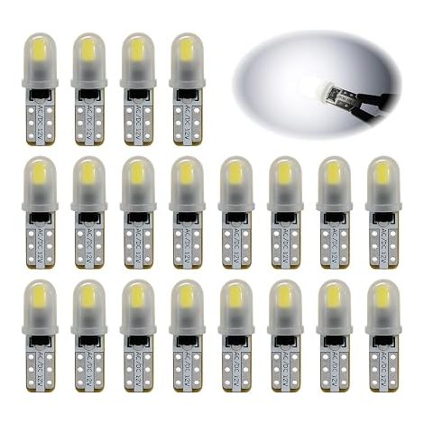 T5 LED Bulbs 12V White 3014 SMD Replacement for Dashboard Meter Car Interior Lighting PC74 2721 286 27 37 40LM 0.6W Compact Size (1/5)