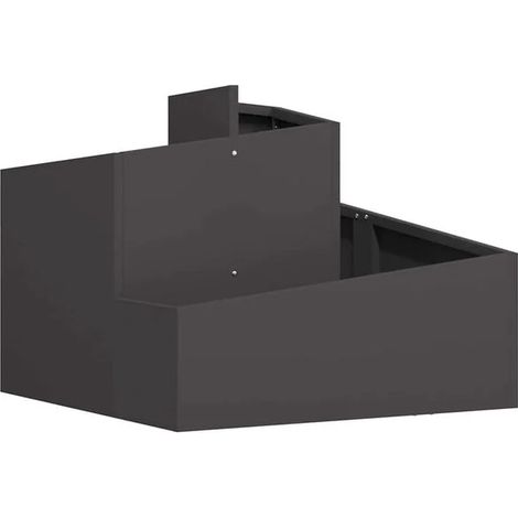 Pot de fleurs de jardin noir, 60 x 60 x 50 cm, acier laminé à froid