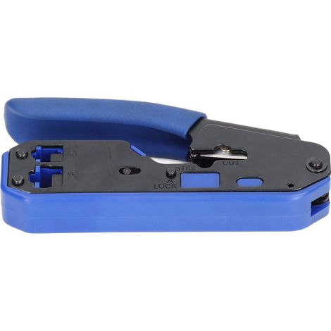 Kit d'outil de sertissage avec lame en acier à haute teneur en carbone, outil multifonctionnel de maintenance des câbles, 50 connecteurs RJ et étui. (1/5)
