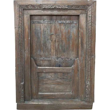 Ventana de madera acabado artesanal marrón 99x11x148h cm