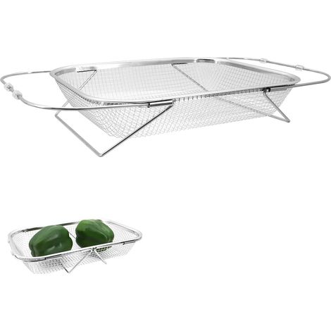 High Quality Stainless Steel Expandable Colander for Washing Vegetables Fruit Draining Cooked Pasta (S) (1/4)