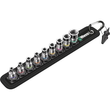 Wera 05003880001 - Belt A 1 Zyklop socket set with holding function, 1/4 drive, 10 pieces