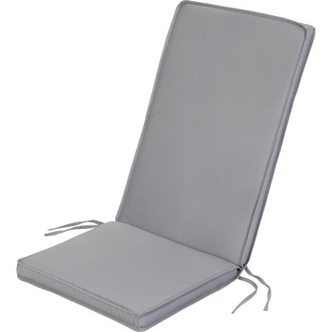 Gardenista - Sitzpolster für Outdoor-Klappstühle mit sicheren Bändern, 116 x 48 cm, wasserabweisendes Stuhlkissen mit hoher Rückenlehne, langlebige, rutschfeste Sitzpolsterung für den Garten - Grau (1/5)