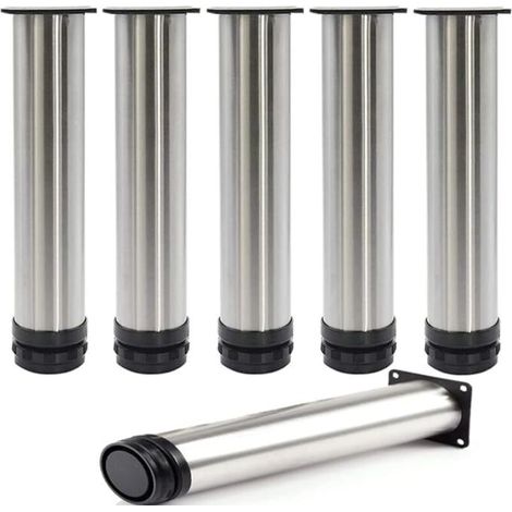 Ahlsen 1 Pièce Pattes De Meuble Réglables, 18cm Pieds De Meubles en Acier Inoxydable pour Armoire Cuisine Canapés-Lits Armoire Unité Plan Travail Petit Déjeuner Bar Table Bureau - 5CM De Diamètre (1/5)