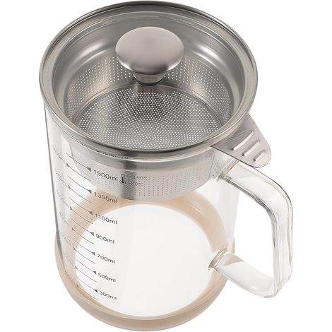 Filtre fin de cuisine en verre et acier inoxydable (1/4)