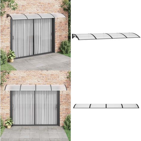 Auvent de porte Noir 350x100 cm Polycarbonate - Auvent De Porte - Abri De Porte - Protection Contre La Pluie - Store Extérieur - Porch Canopy - Home & Living (1/5)