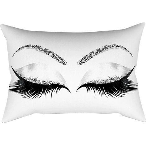 2025 1 pièce 30 x 50 cm Housse de coussin motif sourcils Housse de coussin confortable pour canapé Décoration intérieure (1/5)