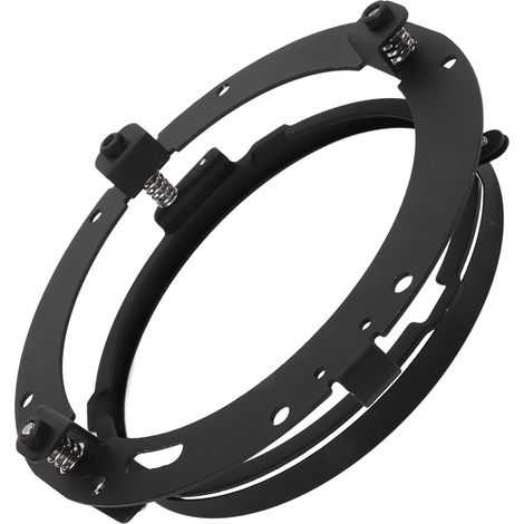 Support de montage rond noir pour optique moto 7 pouces, adaptateur de phare, collier de fixation en métal, anneau de conversion pour projecteur 7", accessoire remplacement universel. (1/5)