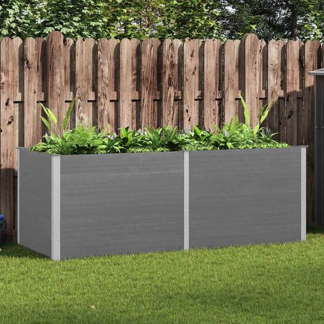 vidaXL Garden Raised Bed 250x100x91 cm WPC Grey (1/5)