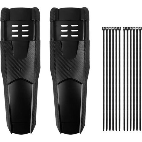 Juego de 2 guardabarros universales para bicicleta de montaña con aspecto de fibra de carbono,Material PP flexible,incluye cables de montaje (1/5)