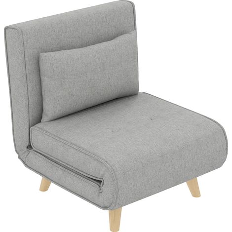 Fauteuil chauffeuse convertible style scandinave avec coussin tissu (1/5)