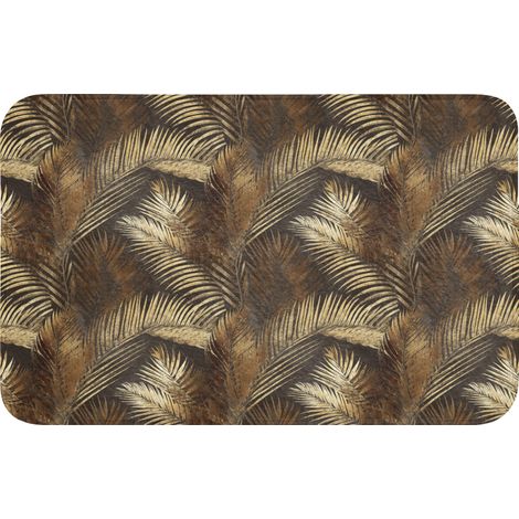 ALFOMBRILLA DE BAÑO Tropical - Hojas - Oro 80x50 cm