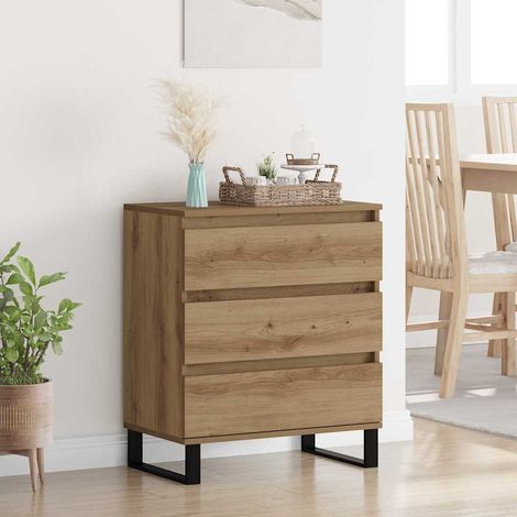 Buffet-Meuble de rangement Chêne artisanal 60 x 35 x 70 cm Bois d'ingénierie 322248 (1/4)