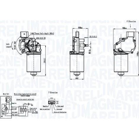 Moteur d'essuie-glace Magneti Marelli 064046206010 AUDI 4B1955113A 8D1955113C