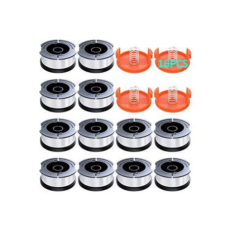 2 bobines haute performance BLACK+DECKER – Tête automatique B12+4+4 – Remplace AF‑100‑3ZP, capot et fil inclus