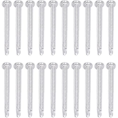 50 vis à tête ronde autoperceuses en acier inoxydable 304, M4.2x50 (1/5)