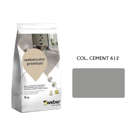 Weber color premium stucco col. cement 612 da kg.5
