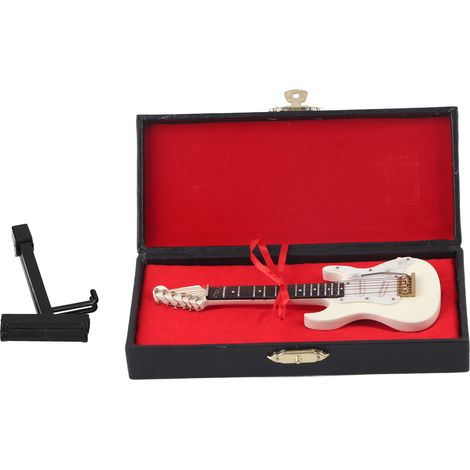 Mini guitare modèle exquis instrument de musique décoratif ornement artisanal pour décoration intérieure bureau (1/5)