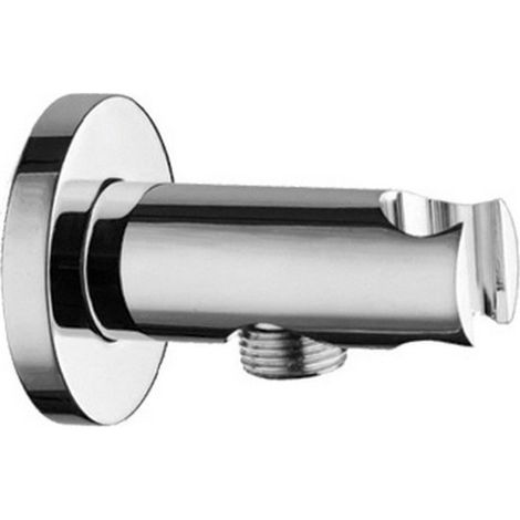 Stilform Wandanschlussbogen - Brausehalter Rund Massiv Chrom oder Schwarz Matt:Chrom