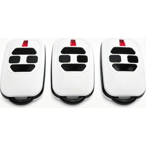 XTRELAMP-Lot de 3 télécommandes de garage 433,92 MHz code roulant pour porte enroulable – 4 canaux – avec piles incluses (1/4)