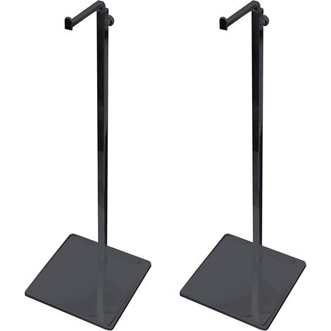 2 x porte-monnaie en métal réglable en hauteur pour perruque, sac à bijoux avec support (noir) (1/5)