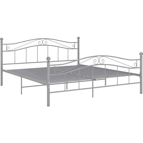 Maison Exclusive - Bett Grau Metall 180x200 cm