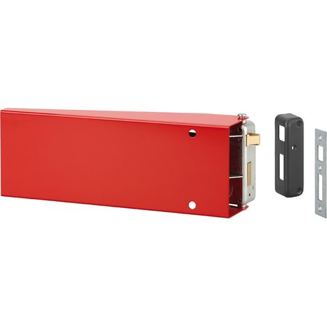 Thirard – Serrure monopoint en applique à plastron pour porte de secours – Verrouillage extérieur par clé – Coffre en acier zingué – Installation rapide (1/3)