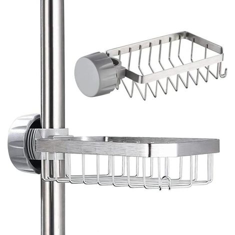 Shower Soap Holder (One-Piece) - Stainless Steel Shower Soap Holder - Shower Soap Holder - No Drilling Shower Soap Holder for 20 to 32mm Rods. (1/5)