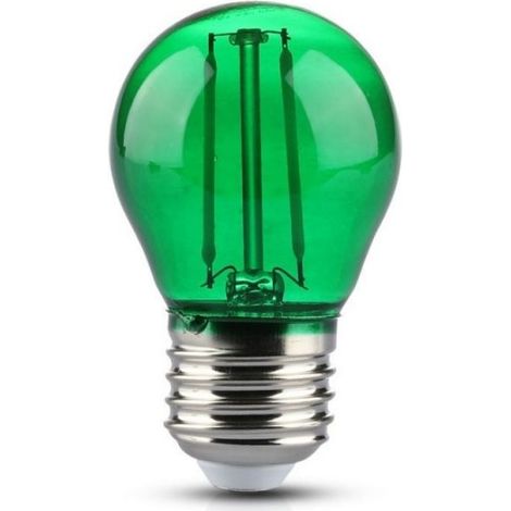 Bombilla Esférica Filamento LED E27 1,5W Luz Verde