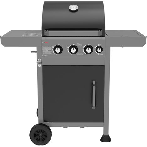 Gasgrill mit 3 Hauptbrennern und Seitenbrenner, Gusseisenrost, 11,5 kW (1/5)