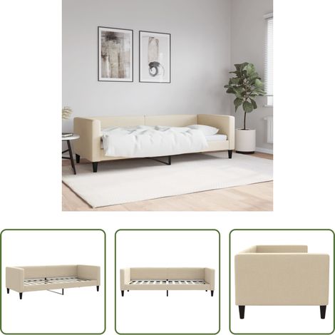 vidaXL Canapé - Lit de repos sans matelas crème 80x200 cm tissu (1/5)