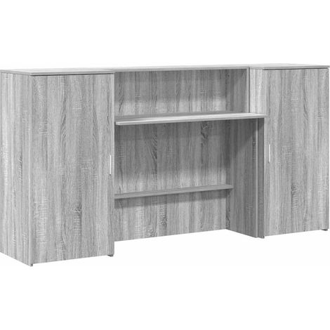 vidaXL Banco Reception Grigio Sonoma 200x50x103,5 cm Legno Multistrato