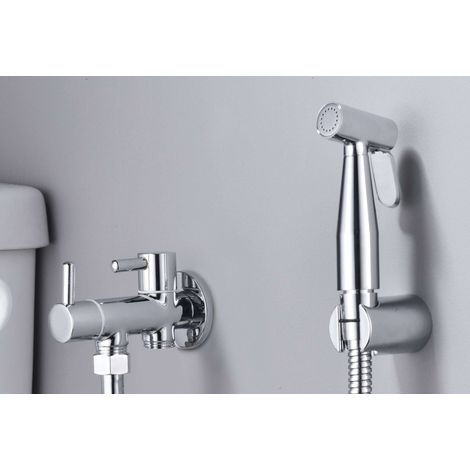 Barre de douche thermostatique extensible avec pomme de douche ronde extra-plate - Robinetterie salle de bain et douche chromée (1/5)