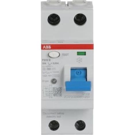 ABB Stotz S&J FI-Schutzschalter TypB 2P 25A, 30mA, 3kA, 2TE F202B-25/0, 03-2TE